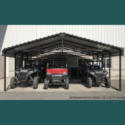 Arrow Truck/Suv|Auto-20 x 24 x 7 ft Charcoal Carport