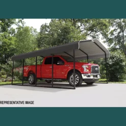 Arrow Auto-10 x 24 x 7 ft Charcoal Carport