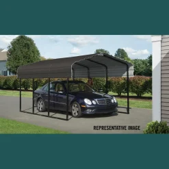 Arrow Auto-10 x 20 x 7 ft Charcoal Carport