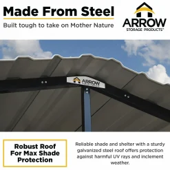 Arrow Boat|Atv-10 x 15 x 7 ft Eggshell Carport