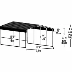 Arrow Truck/Suv|Auto-12 x 20 x 7 ft Eggshell Carport