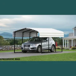 Arrow Auto-10 x 20 x 7 ft Eggshell Carport