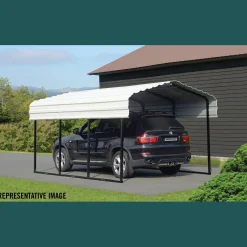 Arrow Auto-10 x 20 x 7 ft Eggshell Carport