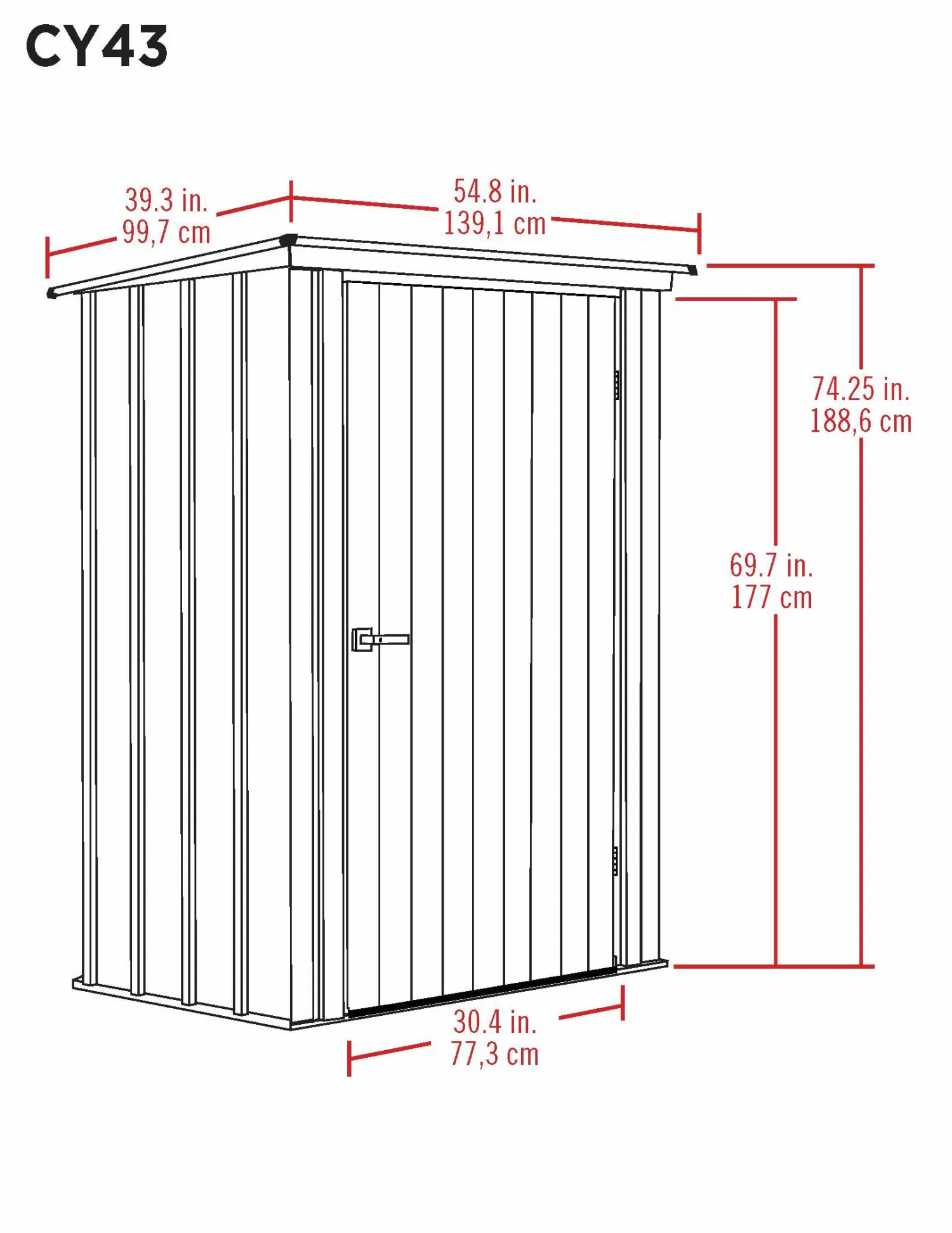 Arrow Metal Sheds-4 x 3 x 6 ft Green Shed