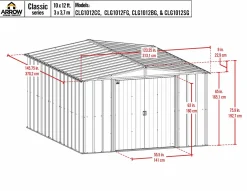 Arrow Metal Sheds-12 x 10 x 6 ft Green Shed