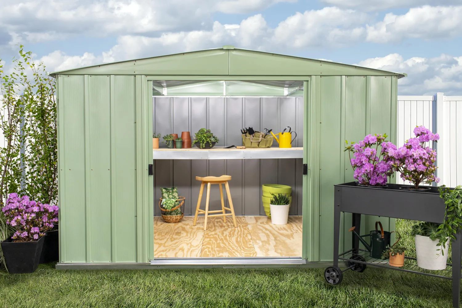 Arrow Metal Sheds-10 x 8 x 6 ft Green Shed