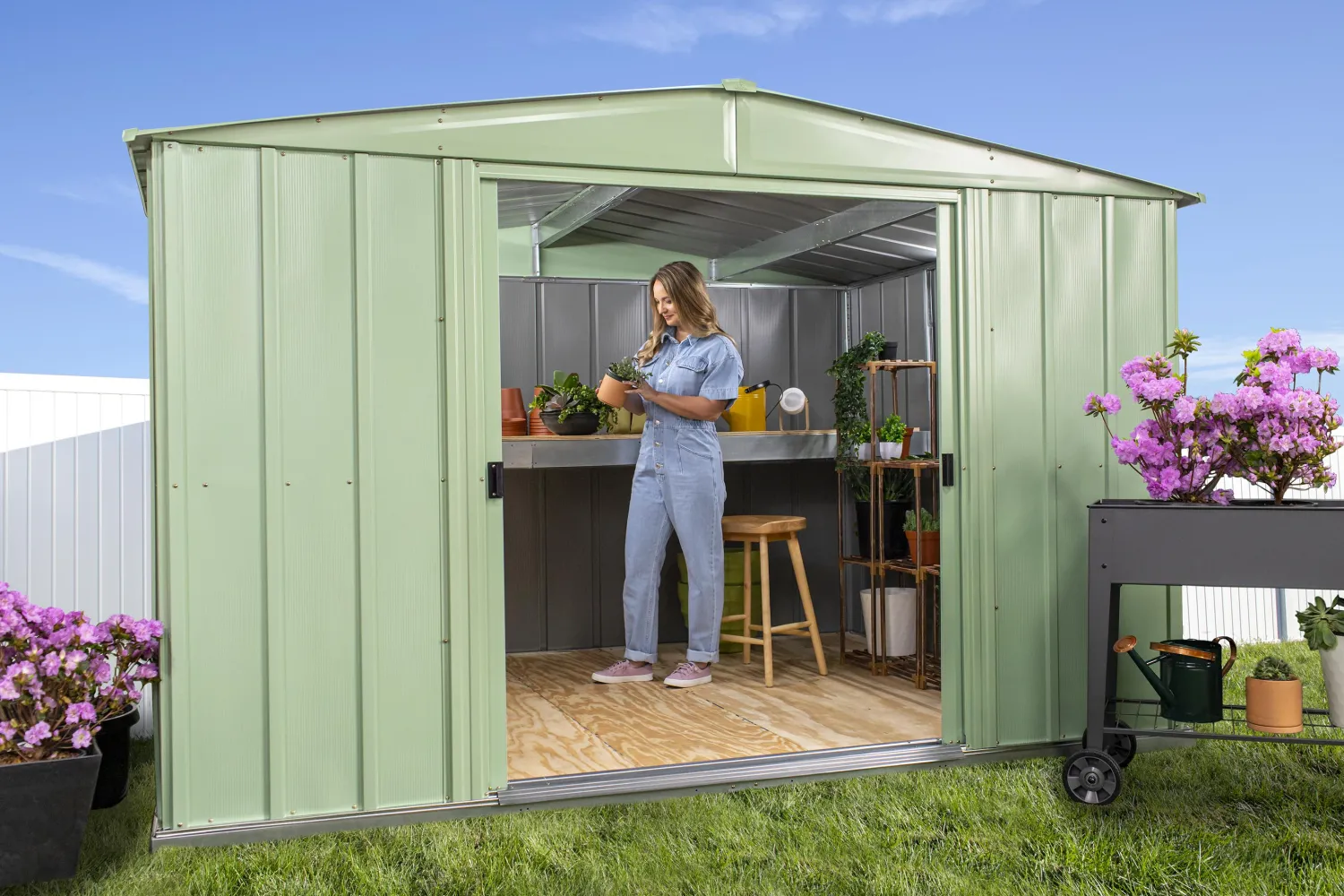 Arrow Metal Sheds-10 x 8 x 6 ft Green Shed
