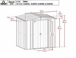 Arrow Metal Sheds-5 x 6 x 6 ft Green Shed