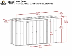 Arrow Metal Sheds-10 x 4 x 6 ft Green Shed