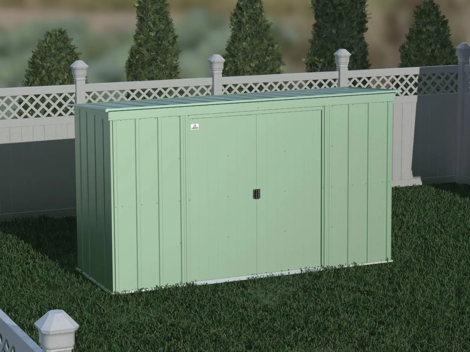 Arrow Metal Sheds-10 x 4 x 6 ft Green Shed