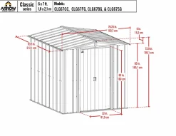 Arrow Metal Sheds-6 x 7 x 6 ft Grey Shed