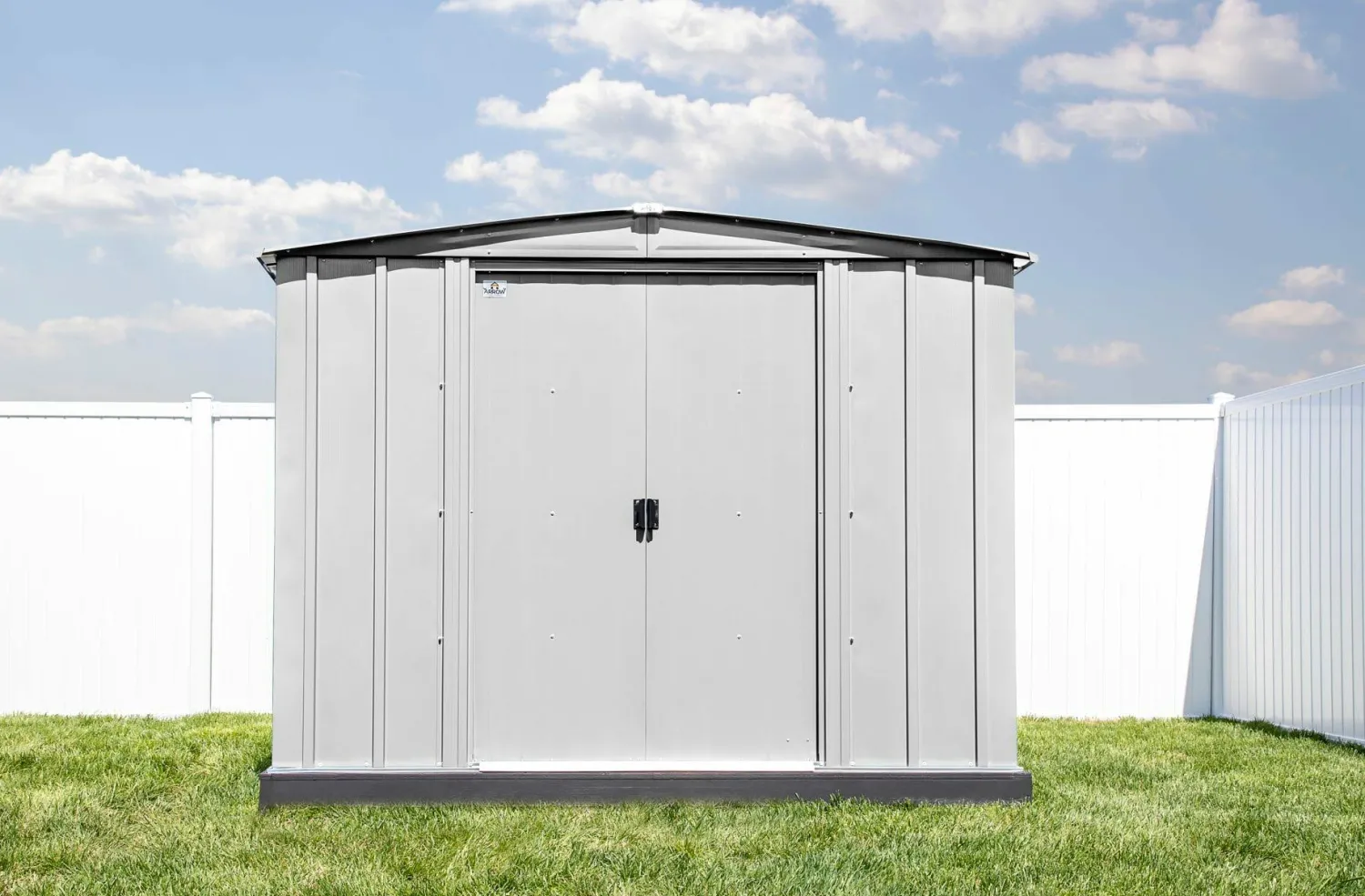 Arrow Metal Sheds-8 x 8 x 6 ft Light Grey Shed