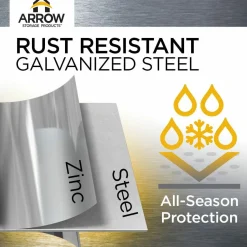 Arrow Metal Sheds-8 x 8 x 6 ft Light Grey Shed