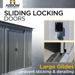 Arrow Metal Sheds-8 x 8 x 6 ft Light Grey Shed