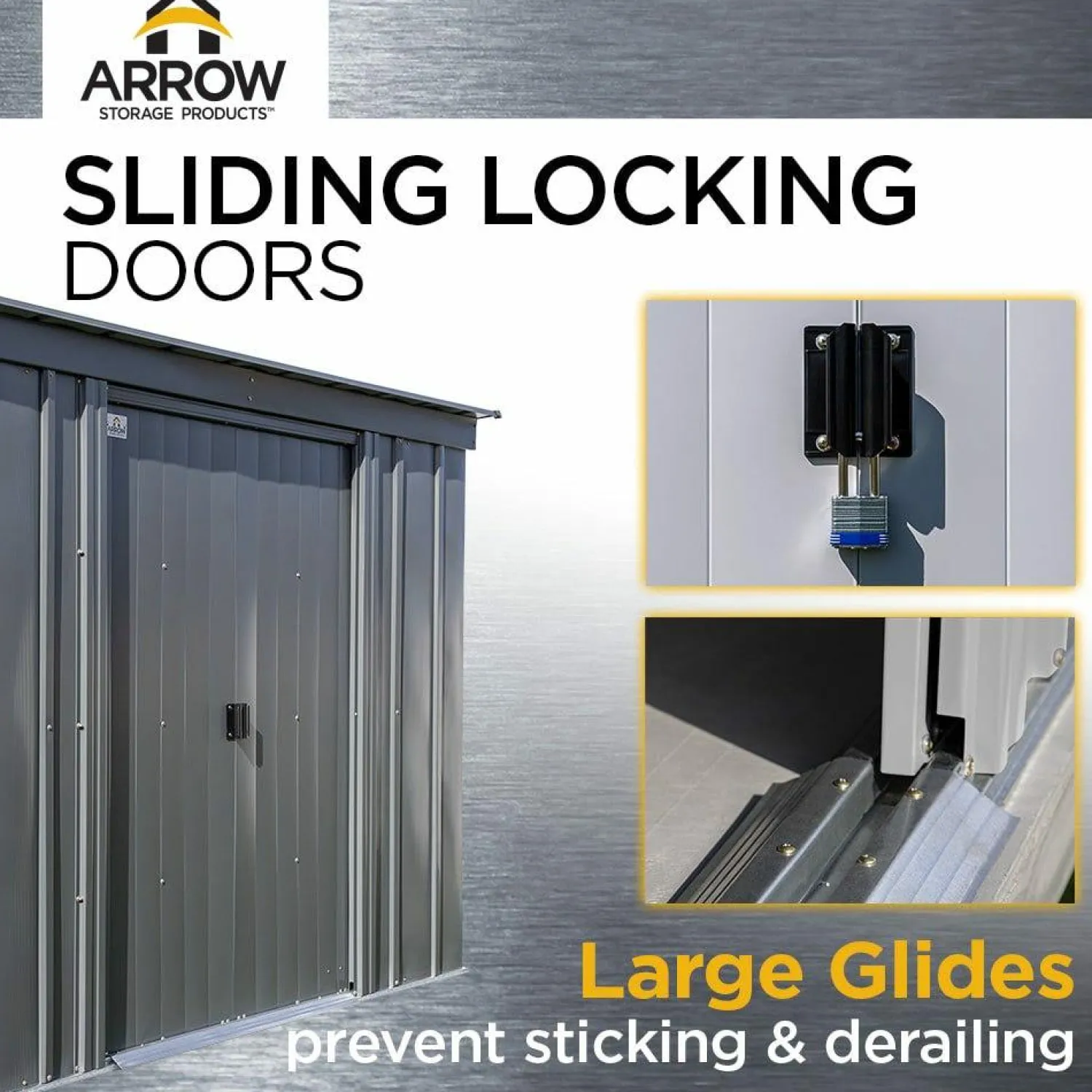 Arrow Metal Sheds-8 x 8 x 6 ft Light Grey Shed