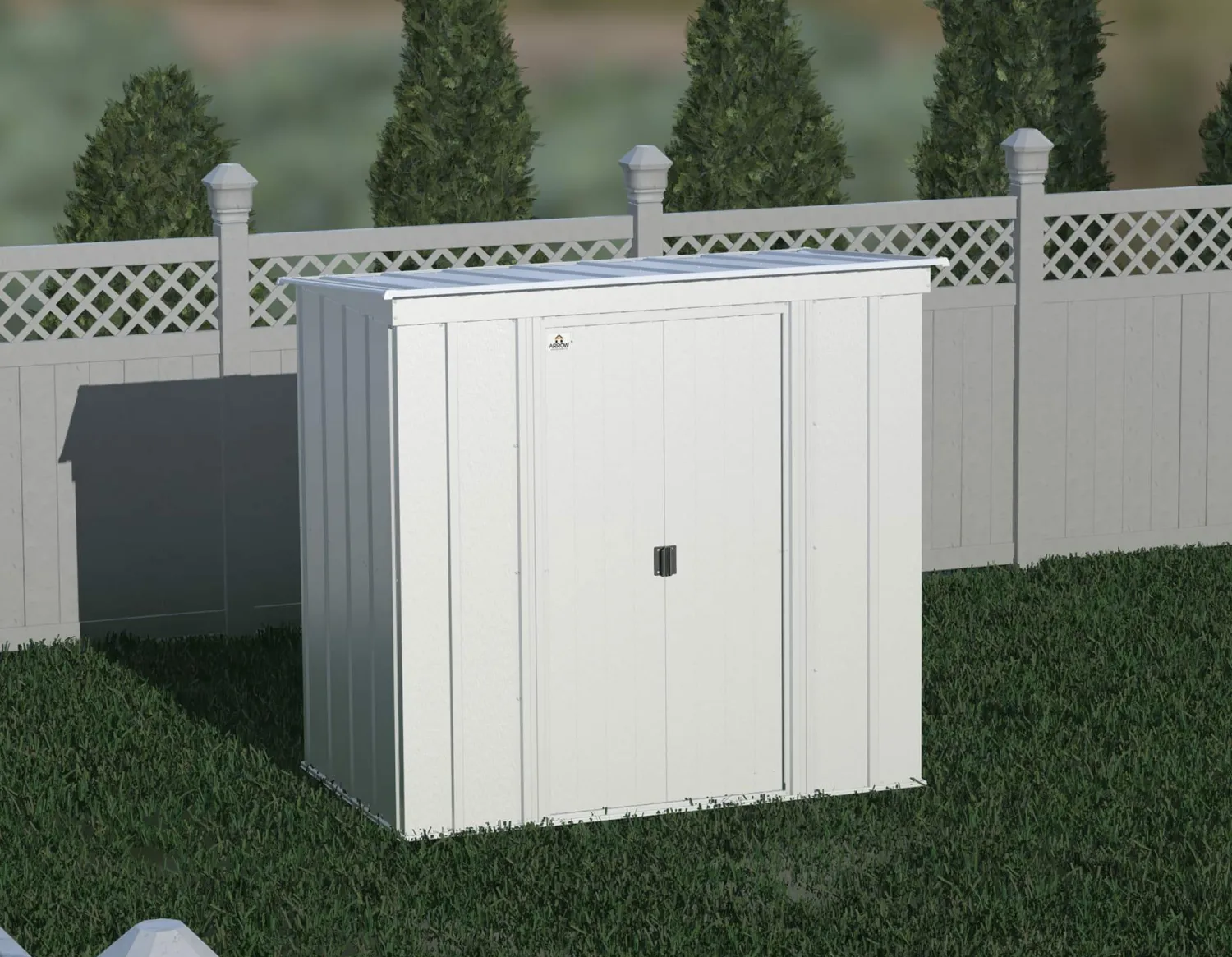 Arrow Metal Sheds-6 x 4 x 6 ft Light Grey Shed