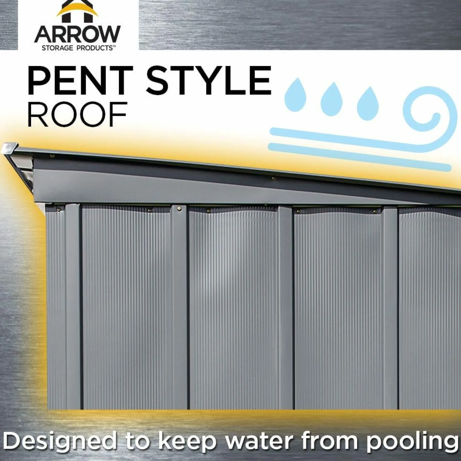 Arrow Metal Sheds-6 x 4 x 6 ft Light Grey Shed