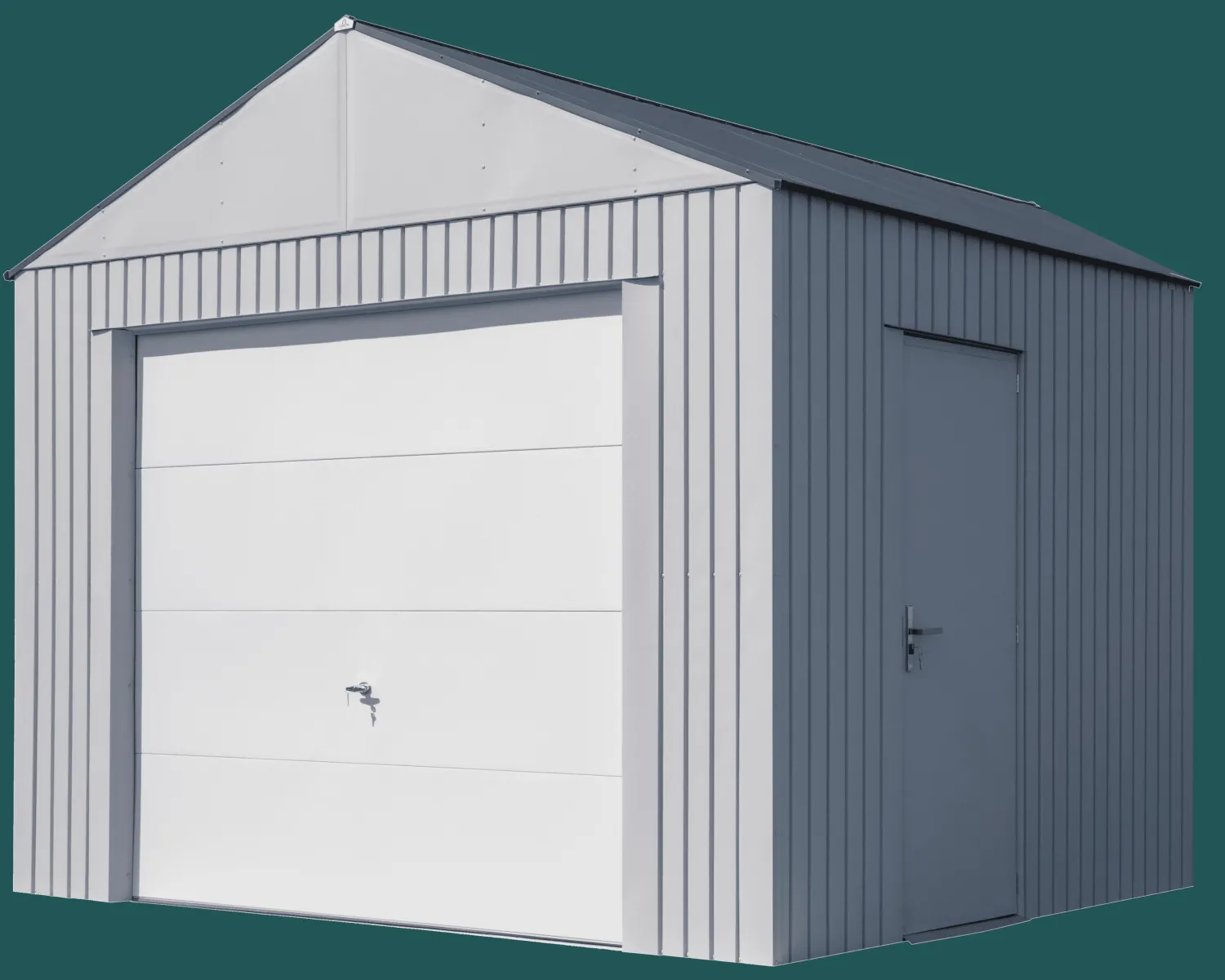 Arrow Metal Sheds-Aspen 12x10 ft. Cool Grey Metal Shed