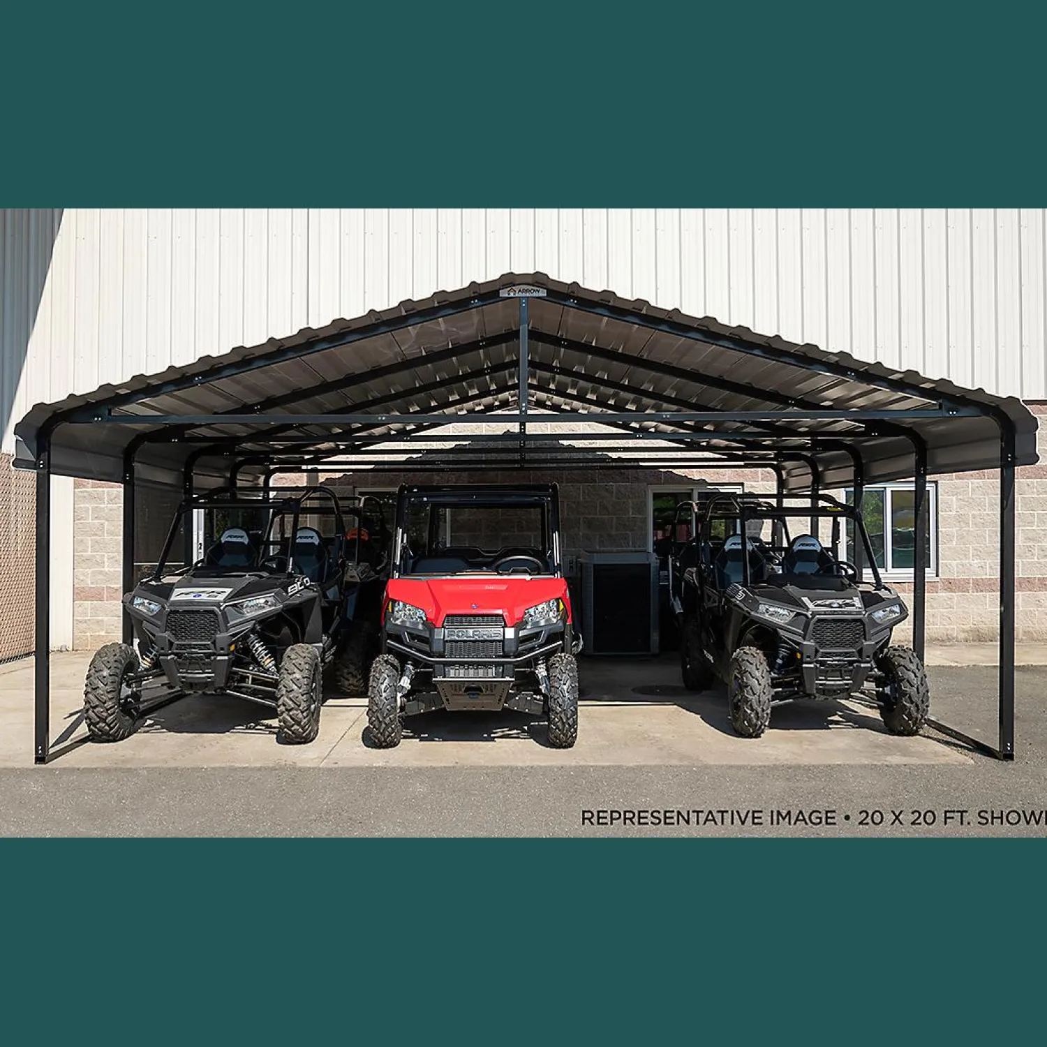 Arrow Truck/Suv-Carport, 20 ft. x 42 ft. x 7 ft. Eggshell