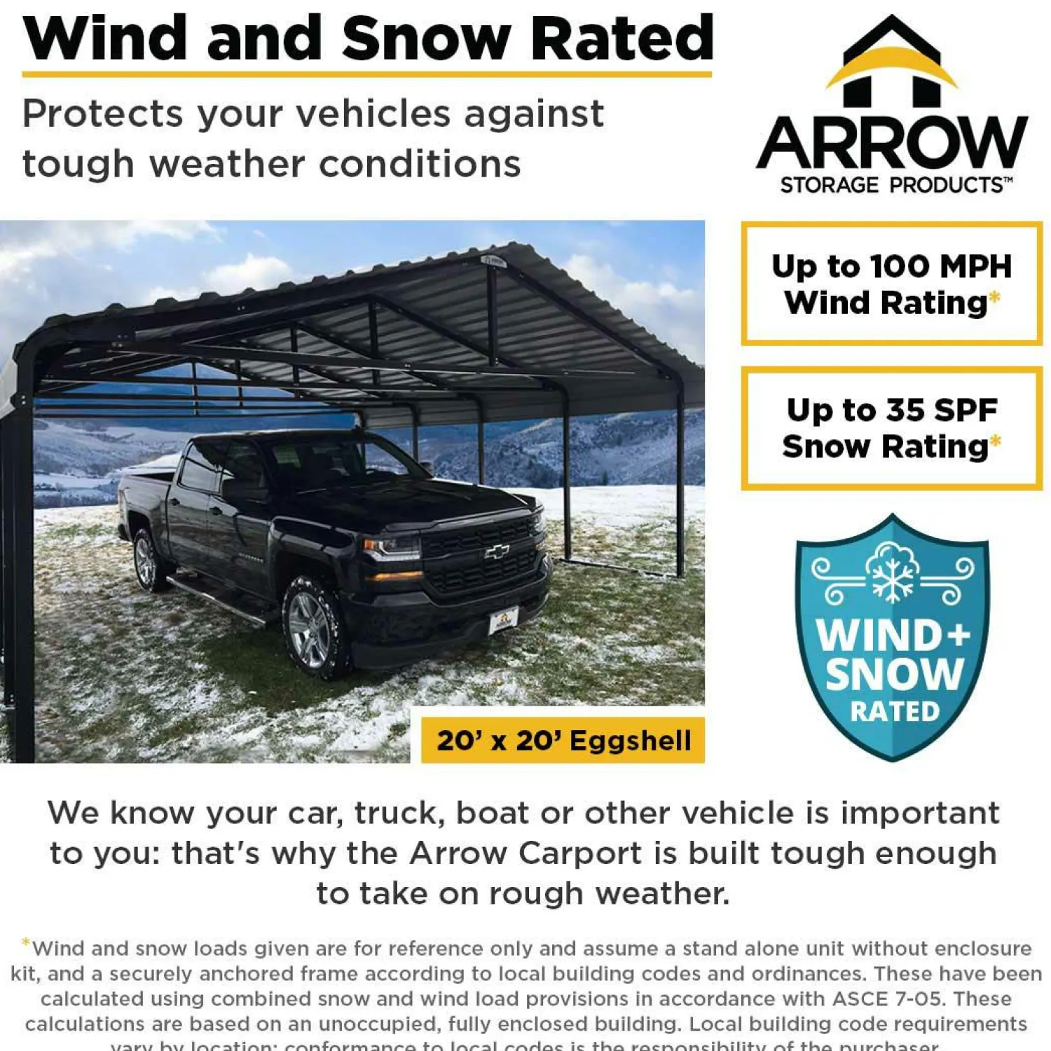 Arrow Truck/Suv-Carport, 20 ft. x 42 ft. x 7 ft. Eggshell