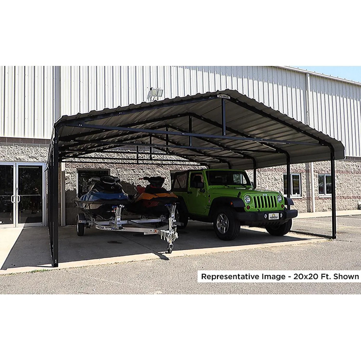 Arrow Truck/Suv-Carport, 20 ft. x 42 ft. x 7 ft. Eggshell