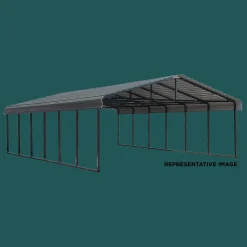 Arrow Truck/Suv|Auto-Carport, 20 ft. x 33 ft. x 7 ft. Charcoal