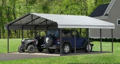 Arrow Truck/Suv|Auto-Carport, 20 ft. x 33 ft. x 7 ft. Eggshell