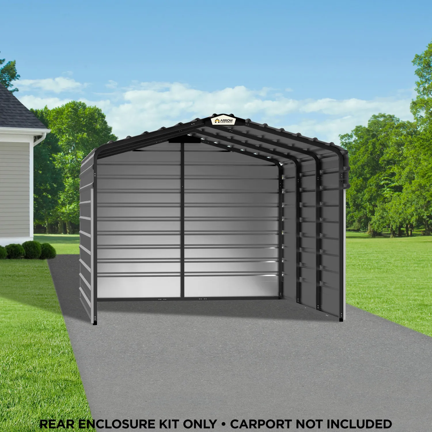Arrow Carport Enclosure Kits And Walls-Carport Backwall Rear Enclosure Kit