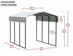 Arrow Tractor|Equipment-Carport 10x15x09 Charcoal BKP