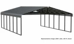 Arrow Equipment-Carport 20x42x09 Charcoal BKP