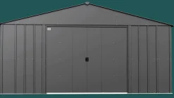 Arrow Metal Sheds-Classic 14 x 14 x 7 ft Charcoal Steel Storage Shed