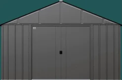 Arrow Metal Sheds-Classic 12 x 14 x 8 ft Charcoal Steel Storage Shed