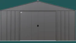 Arrow Metal Sheds-Classic 14 x 12 x 7 ft Charcoal Steel Storage Shed