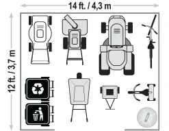 Arrow Metal Sheds-Classic 14 x 12 x 7 ft Charcoal Steel Storage Shed