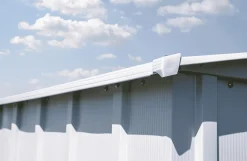 Arrow Metal Sheds-Classic 12 x 12 x 8 ft Flute Grey Steel Storage Shed