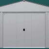 Arrow Metal Sheds-Classic 14 x 14 x 7 ft Flute Grey Steel Storage Shed