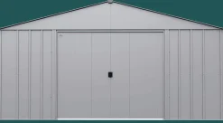 Arrow Metal Sheds-Classic 14 x 14 x 7 ft Flute Grey Steel Storage Shed