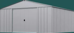 Arrow Metal Sheds-Classic 14 x 14 x 7 ft Flute Grey Steel Storage Shed