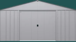 Arrow Metal Sheds-Classic 14 x 14 x 7 ft Flute Grey Steel Storage Shed