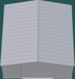 Arrow Metal Sheds-Classic 14 x 14 x 7 ft Flute Grey Steel Storage Shed