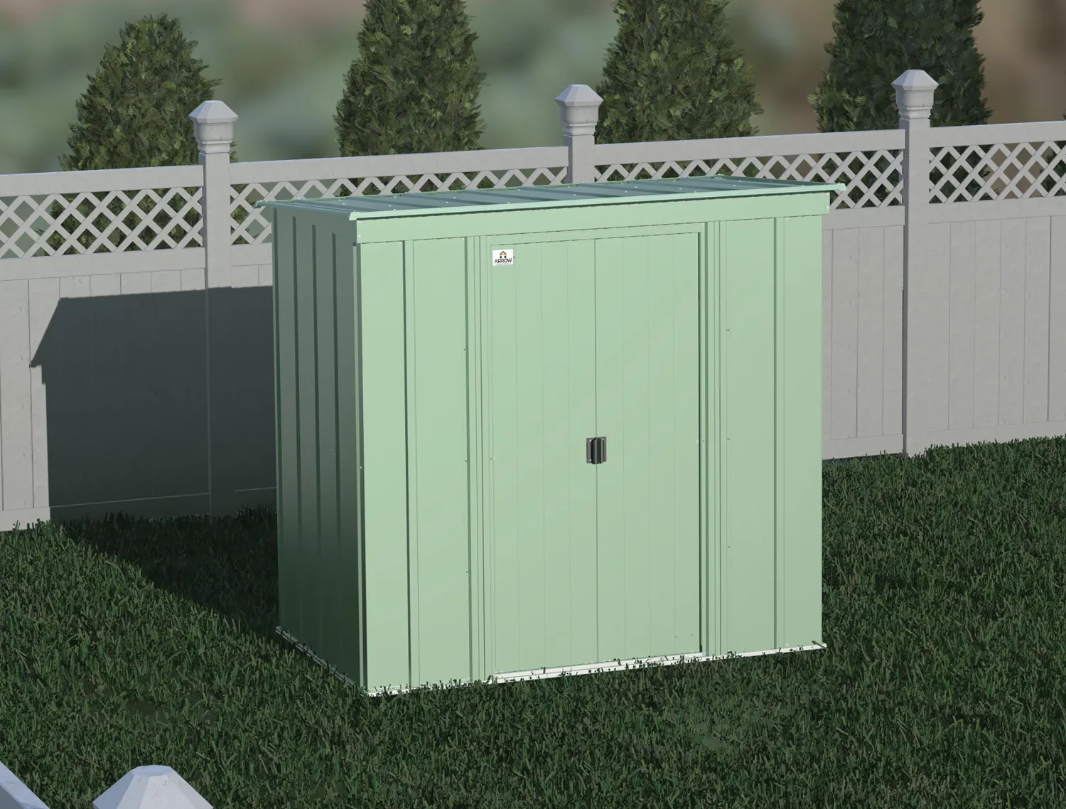 Arrow Garden Sheds|Metal Sheds-Classic Steel Storage Shed, Sage Green