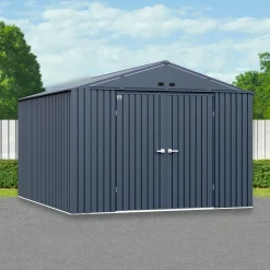 Arrow Metal Sheds-Elite 8 x 6 x 8 ft Anthracite Steel Storage Shed