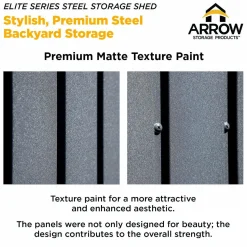 Arrow Metal Sheds-Elite 10 x 8 x 8 ft Anthracite Steel Storage Shed