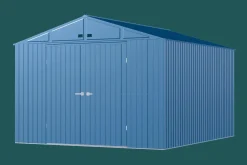Arrow Metal Sheds-Elite 10 x 12 x 8 ft Blue Grey Steel Storage Shed