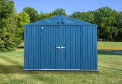 Arrow Metal Sheds-Elite 10 x 12 x 8 ft Blue Grey Steel Storage Shed