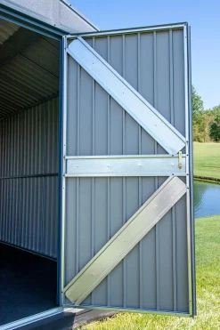 Arrow Metal Sheds-Elite 10 x 12 x 8 ft Blue Grey Steel Storage Shed