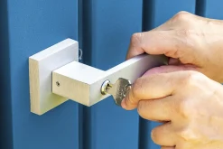 Arrow Metal Sheds-Elite 8 x 4 x 6 ft Blue Grey Steel Storage Shed