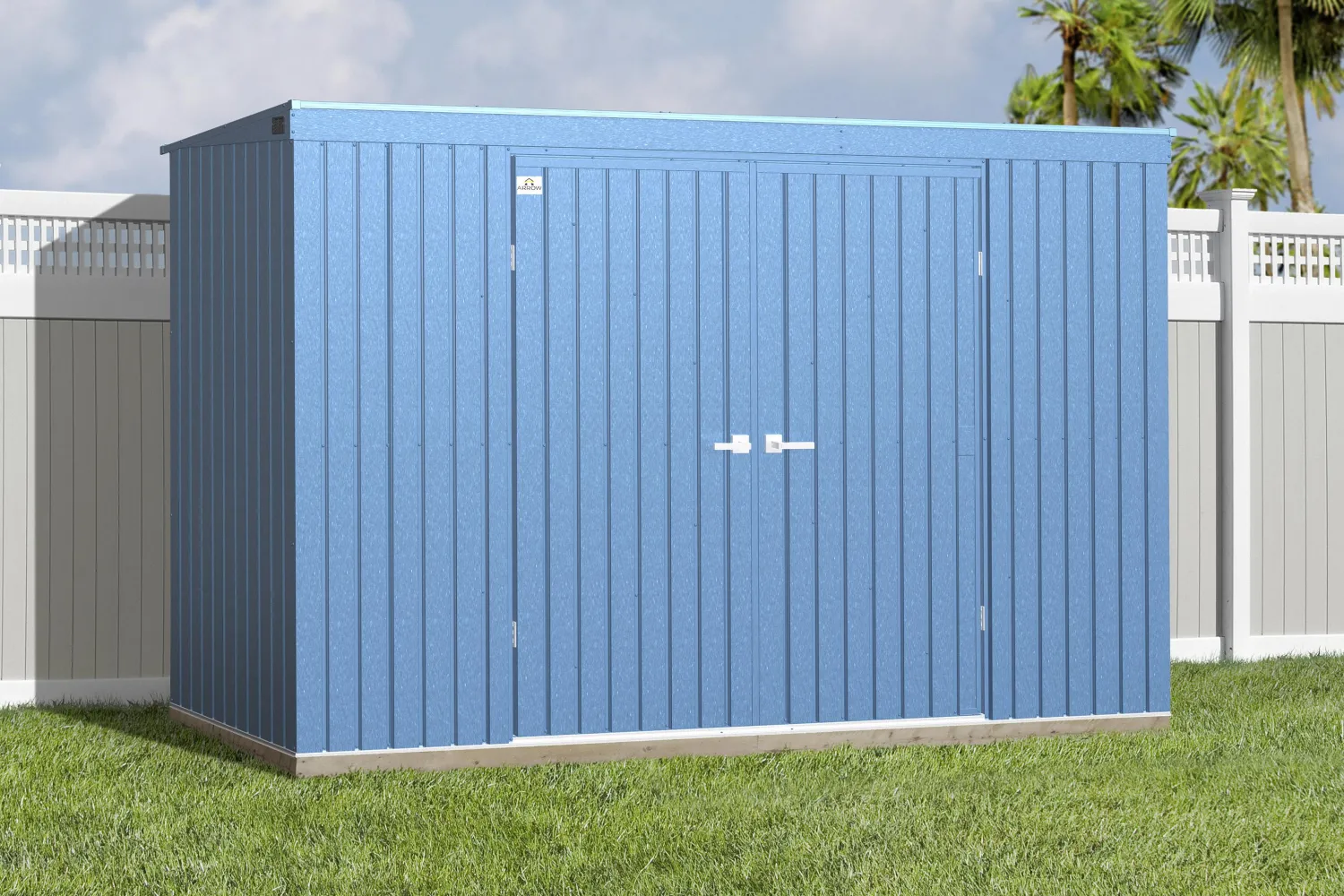 Arrow Metal Sheds-Elite 10 x 4 x 6 ft Blue Grey Steel Storage Shed