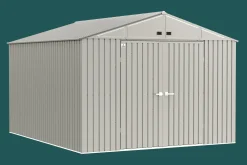 Arrow Metal Sheds-Elite 10 x 12 x 8 ft Cool Grey Steel Storage Shed