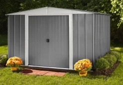 Arrow Metal Sheds-Euro Hamlet 8 x 6 x 6 ft Gray Shed